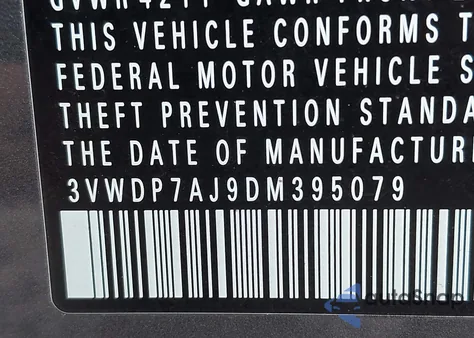 2013 Volkswagen Jetta 2.5L Se from USA, damaged, VIN 3VWDP7AJ9DM395079